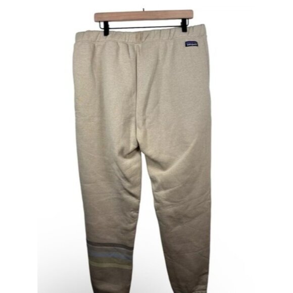 Patagonia Men Line Logo Ridge Stripe Uprisal Sweatpants XXL Oar Tan Lounge Wear